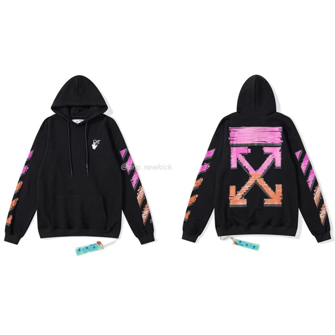 Off White Marker Hoodie Black Fuchsia Red Beige (9) - newkick.app